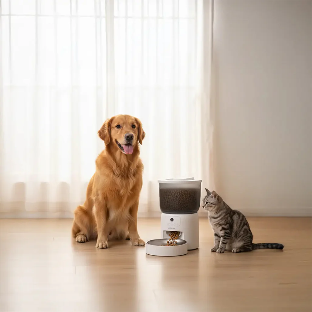 Green Lion Smart Pet Feeder with Stainless Steel Bowl - white - Image 5