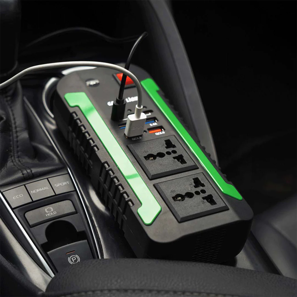 Green Lion Spark 300W Portable Power Inverter with Dual AC Outlets & USB Ports - High Voltage Protection & Quick Charge - Image 3