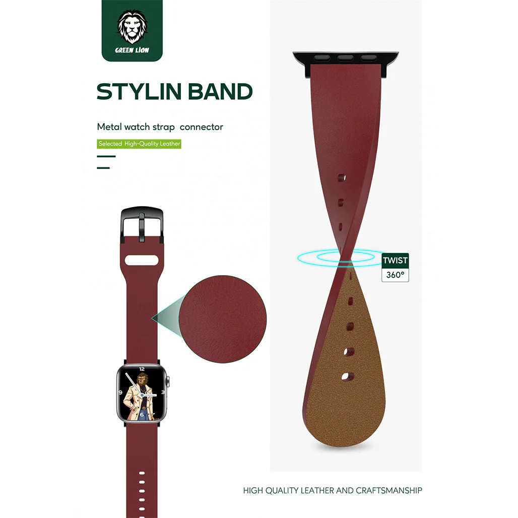 Green Lion Stylin Band Watch Strap For Apple Watch 42mm/44mm/45mm - Image 4