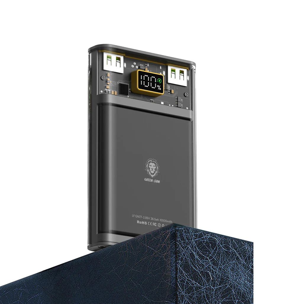 Green Lion Super Fast Transparent Power Bank 10000mAh ( QC 22.5W + PD 20W ) – Black - Image 4