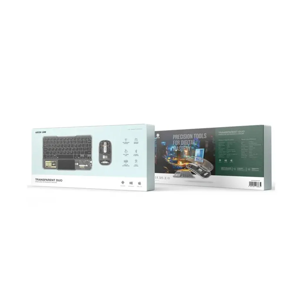 Green Lion Transparent Duo Wireless Keyboard & Mouse - Image 2
