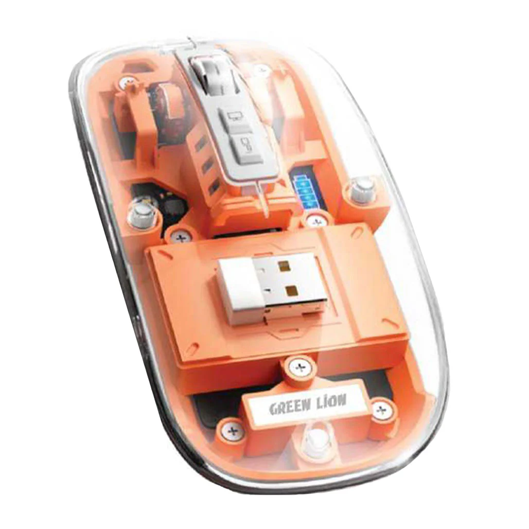 Green Lion Transparent Mouse 2400DPI 400mAh - Image 2