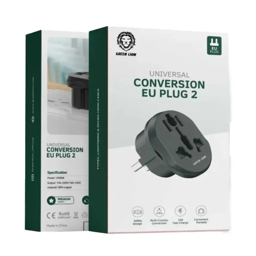 Green Lion Universal Convertion EU Plug 2 - Black - Image 2