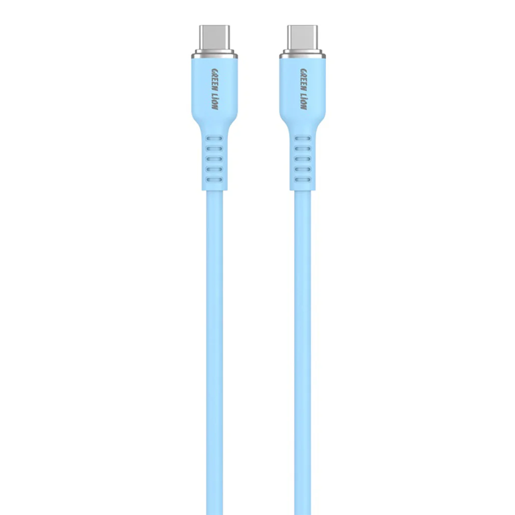 Green Lion USB-C to USB-C Silicone Cable - Fast Charging & Data Transfer - 1m Length - Image 3