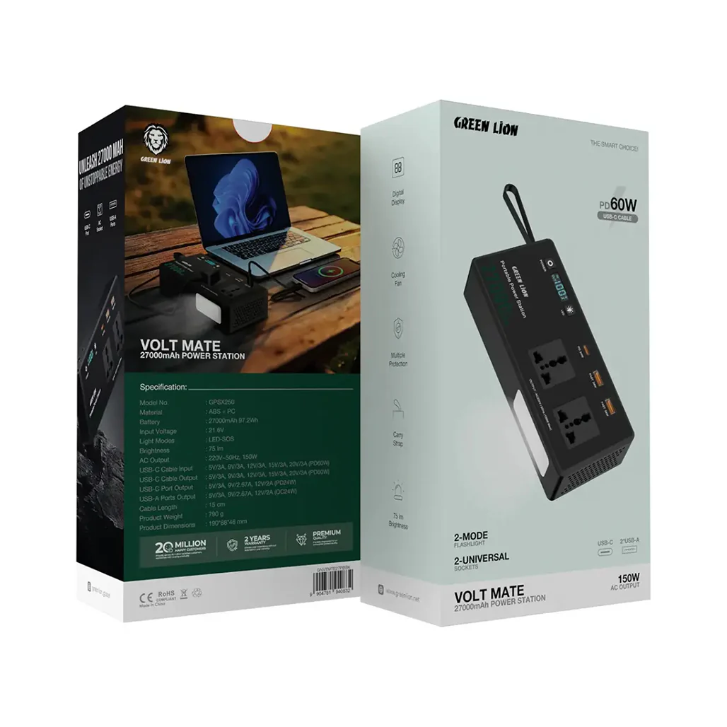 Green Lion Volt Mate 27000mAh Power Station - Black - Image 3