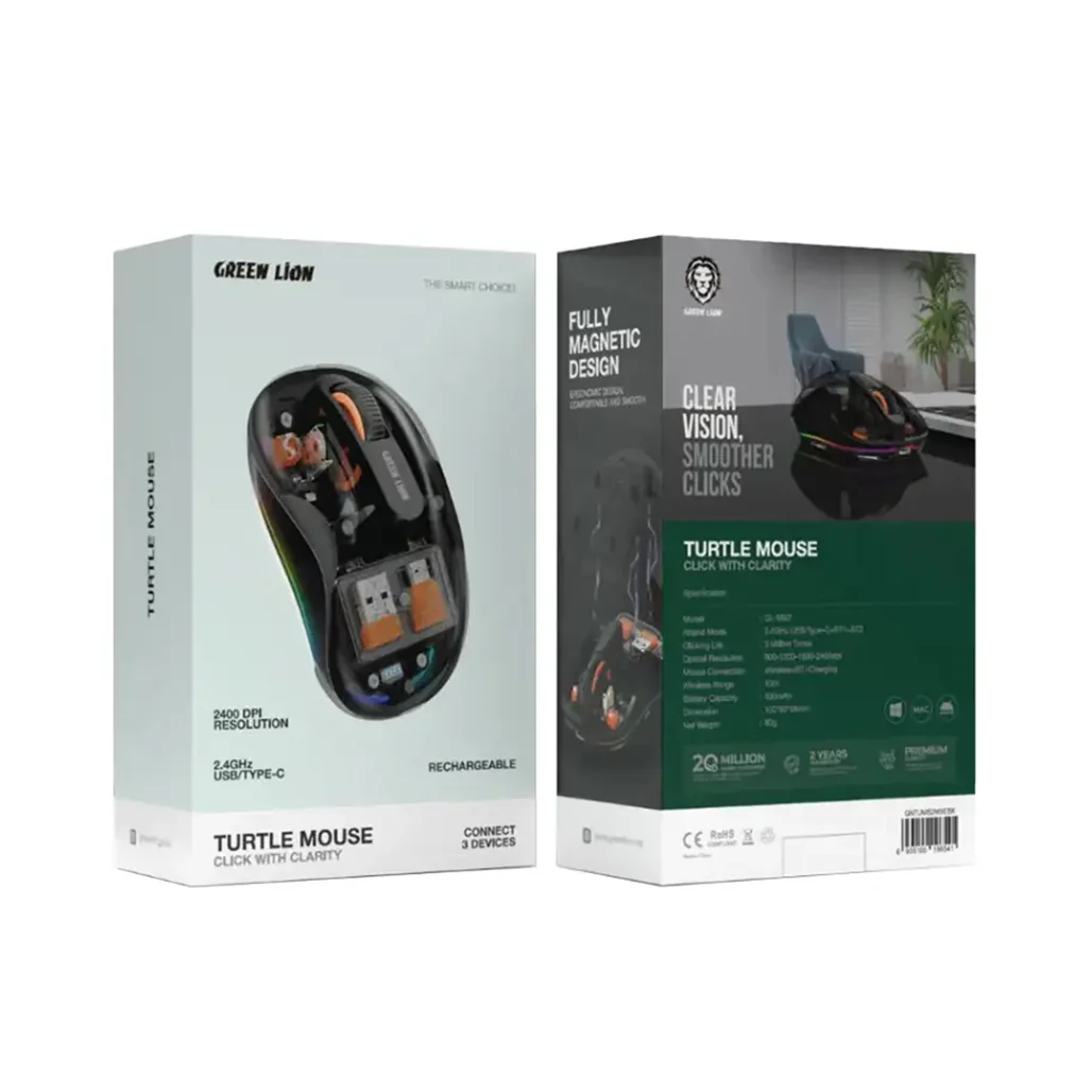 Green Lion Wireless Turtle Mouse 2400DPI - Image 2