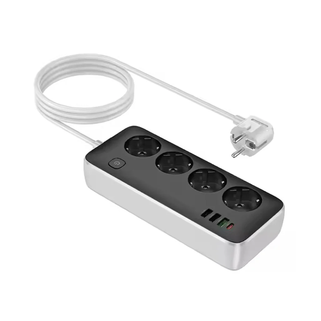 Hoco AC22 - Multifunctional Power Strip - (USB-C PD 30W, 3 USB-A Ports & 4 Universal Sockets) - Image 2