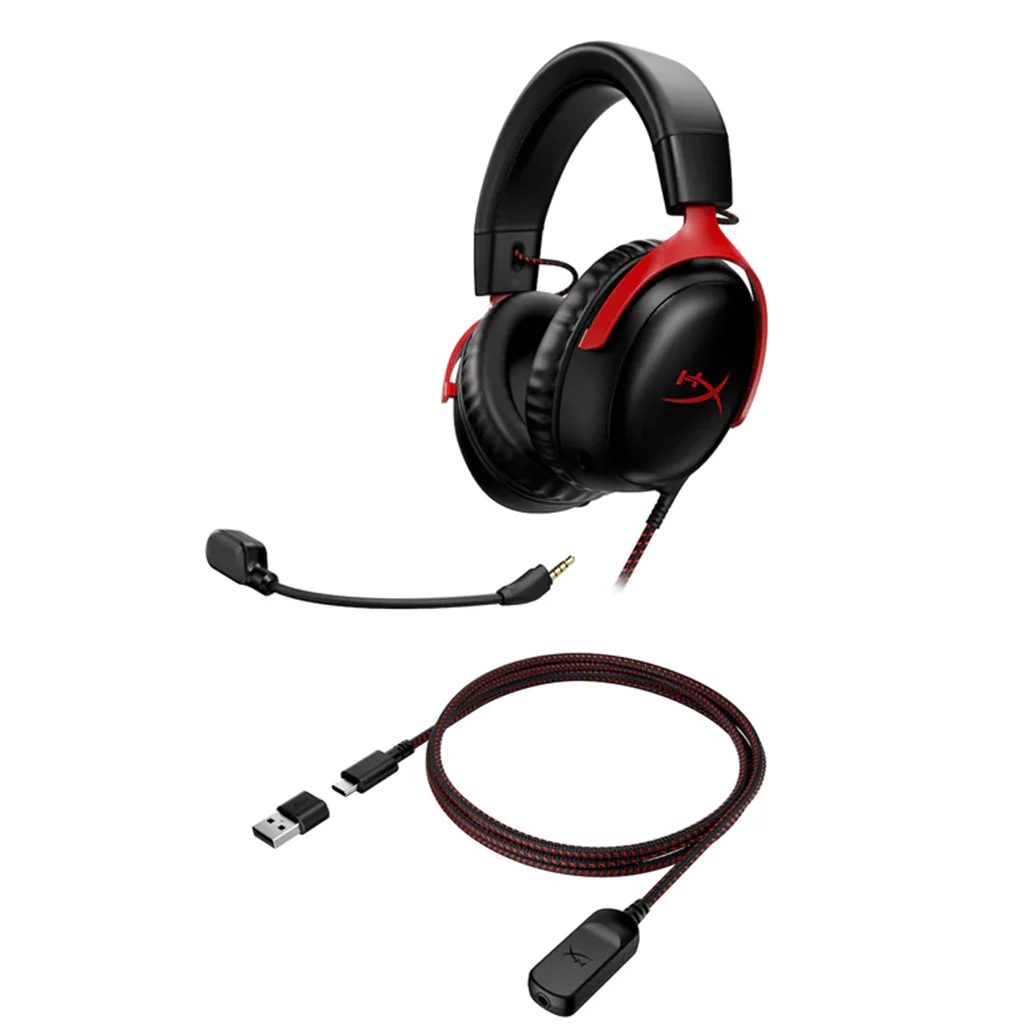 HyperX Cloud III Wired Gaming Headset - Black/Red | 727A9AA - Image 6