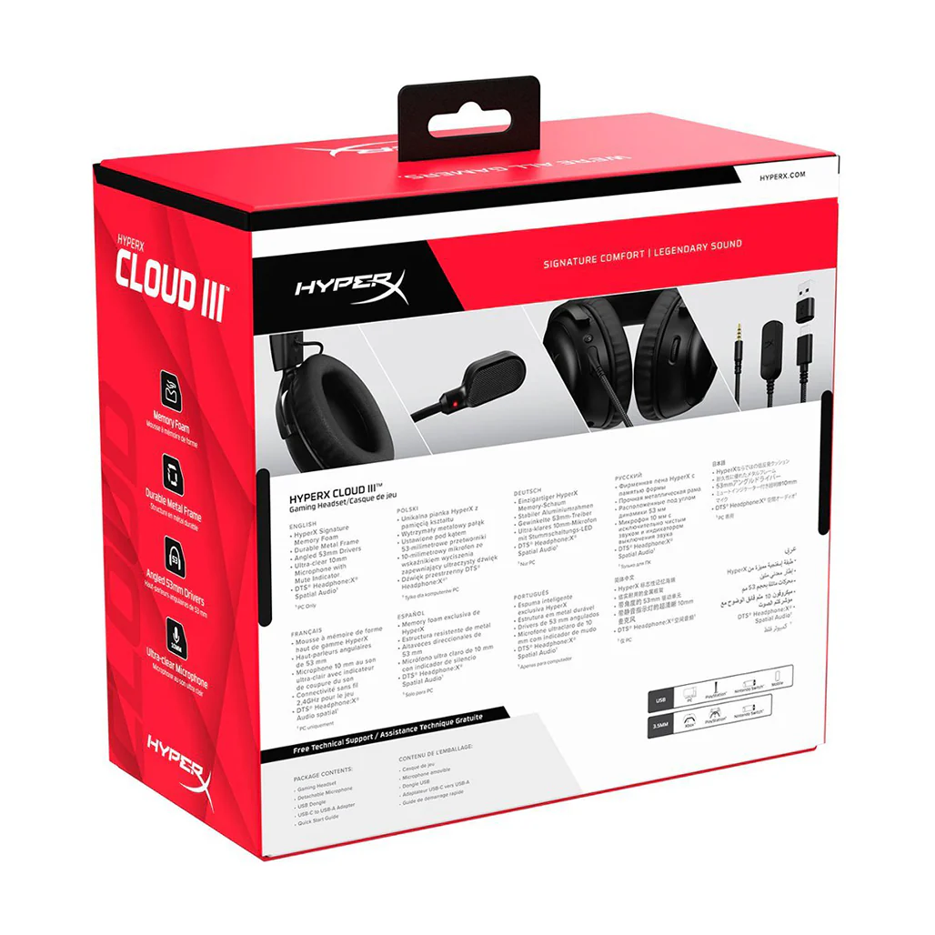 HyperX Cloud III Wired Gaming Headset - Black | 727A8AA - Image 10