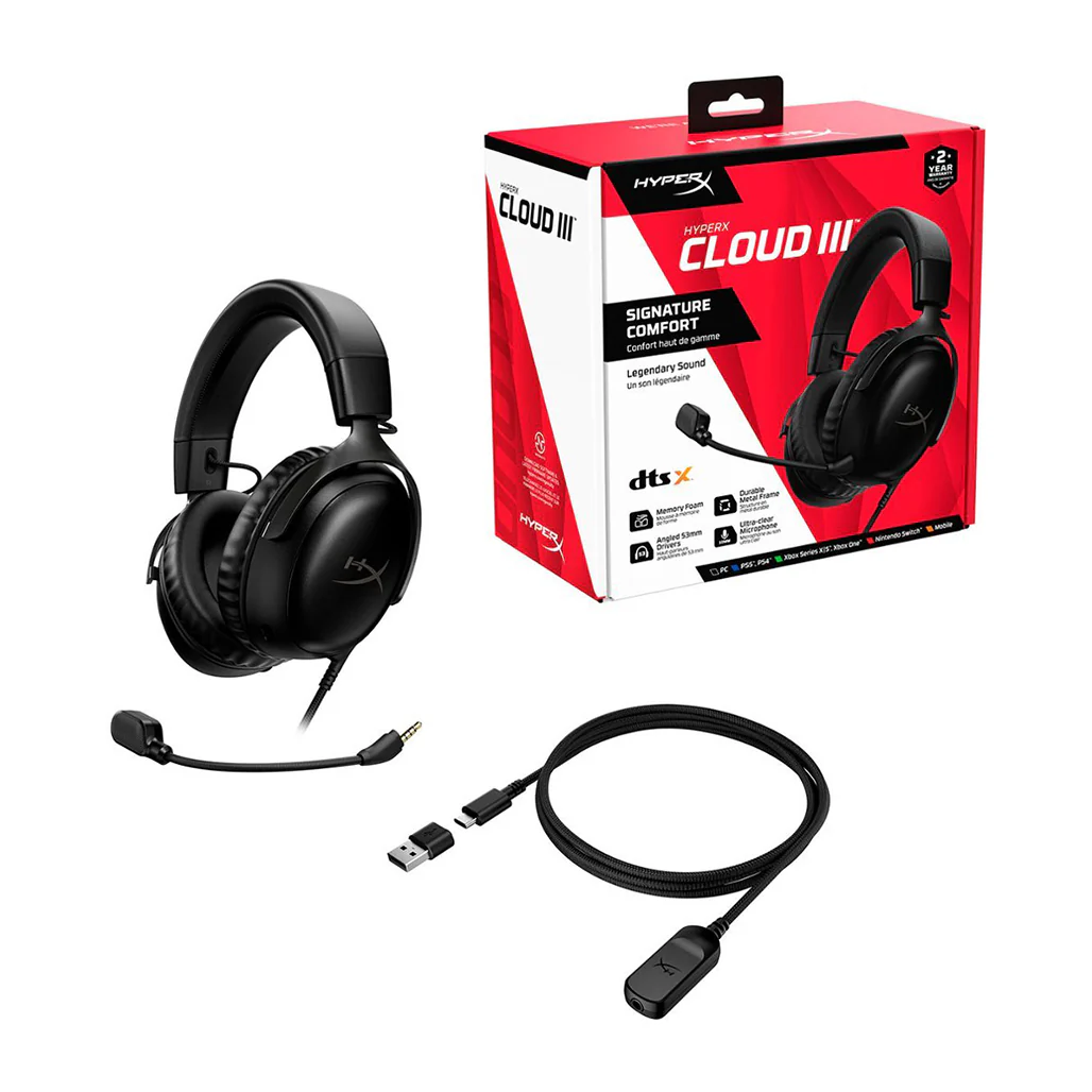 HyperX Cloud III Wired Gaming Headset - Black | 727A8AA - Image 8