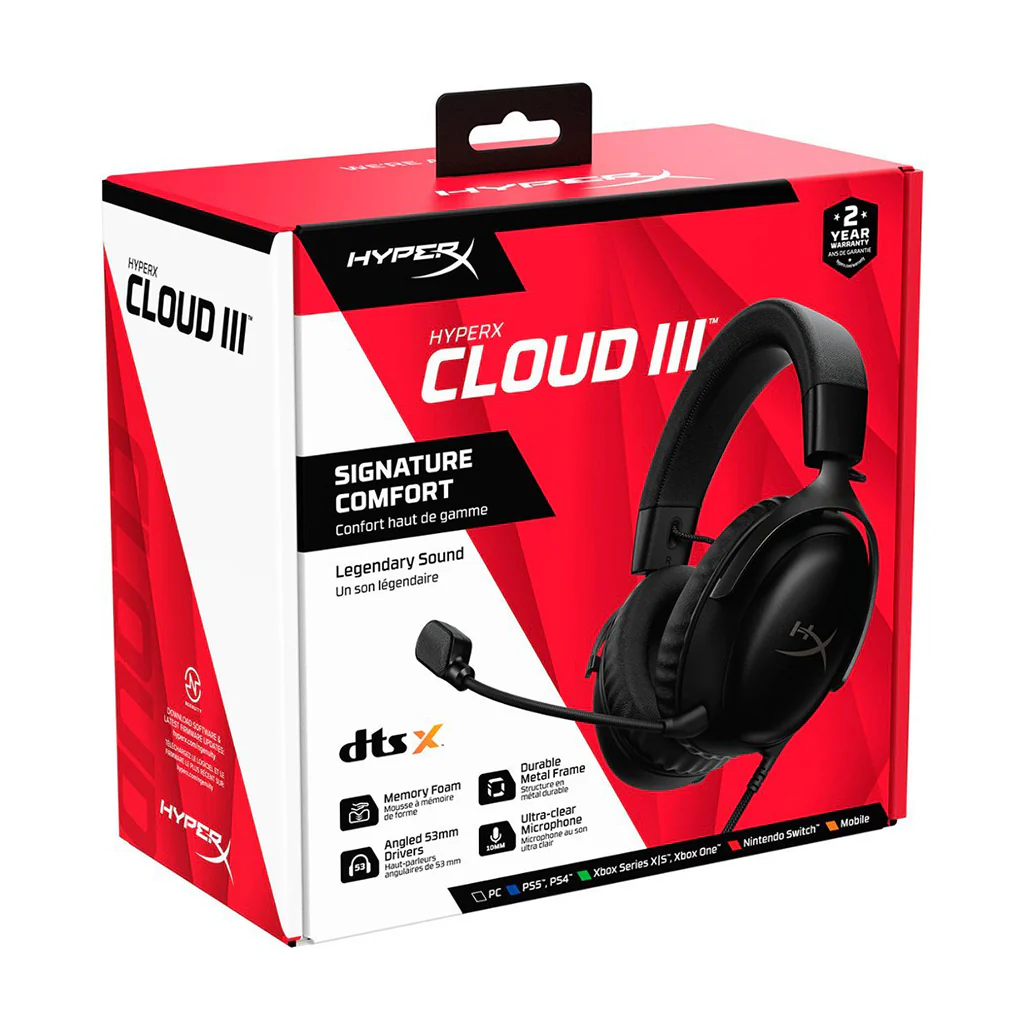 HyperX Cloud III Wired Gaming Headset - Black | 727A8AA - Image 9