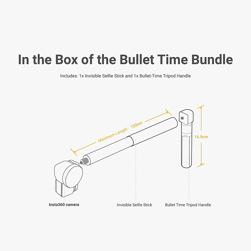 Insta360 Bullet Time Accessory Bundle – Selfie Stick Handle and Stabilizer for 360° Panorama Shots - Image 4