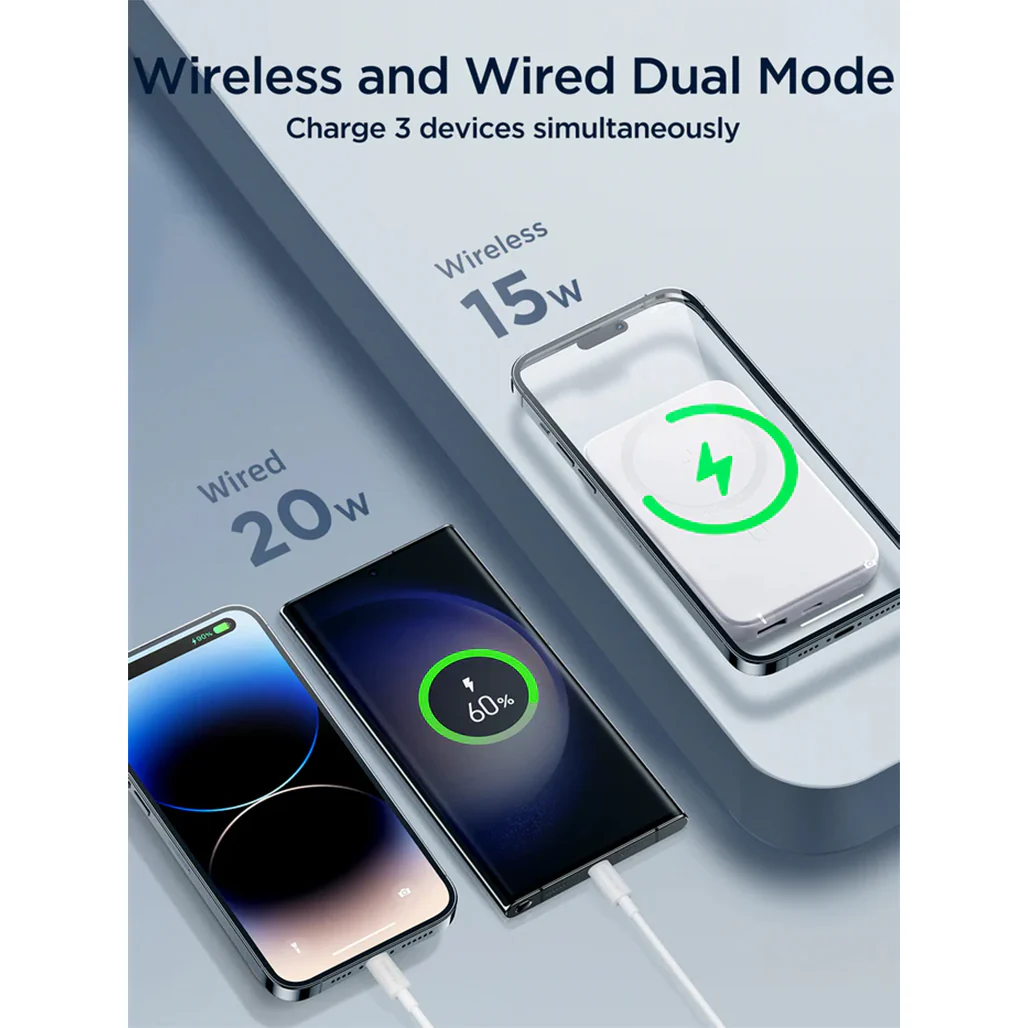 Joyroom JR-W020 - 10000mAh Wireless Magnetic Power Bank with 20W Fast Charging - Image 5