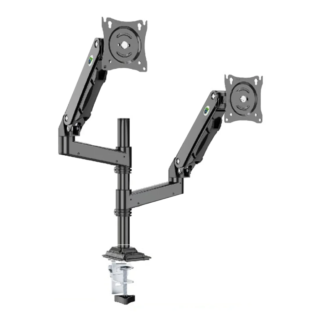 Kaloc DH200B Adjustable Dual Monitor Arm with Gas Spring Technology – Fits Screens 17" to 35"