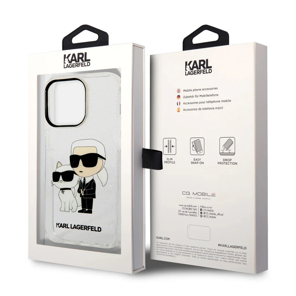 Karl Lagerfeld - IML Glitter NFT Karl & Choupette Hard Case - For iPhone 15 Pro - Image 5
