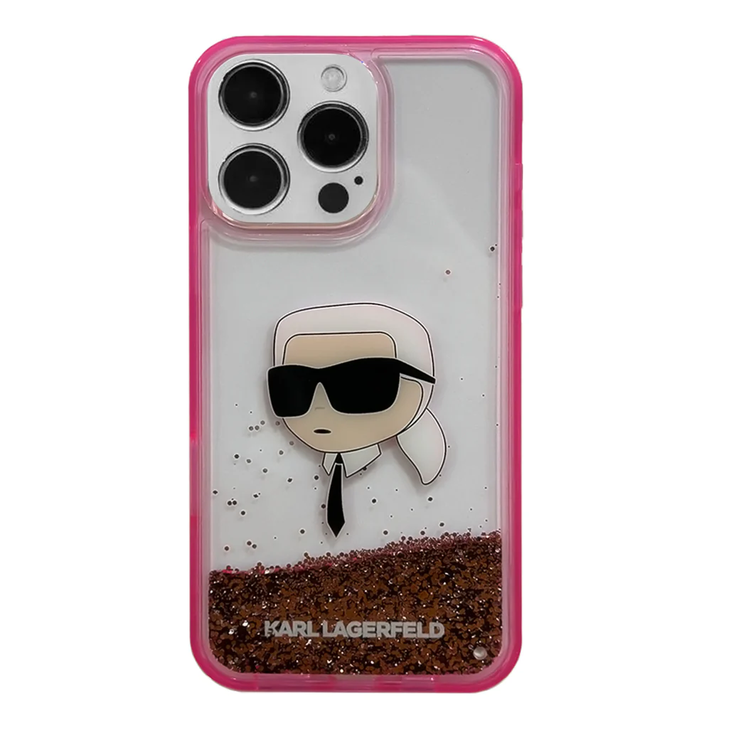 Karl Lagerfeld Liquid Glitter Hard Case with NFT Karl Head for iPhone 16 Pro Max – Sparkling Protection and Premium Design - Image 2