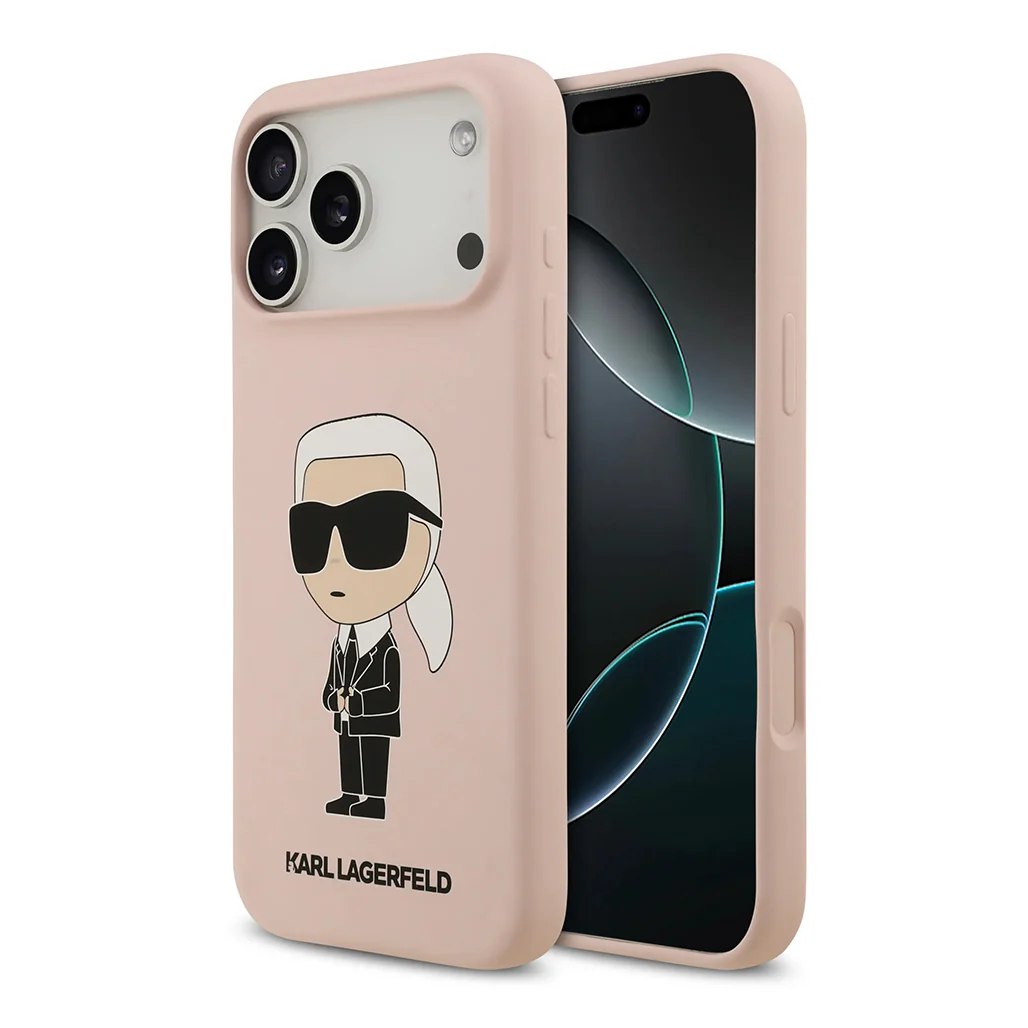 Karl Lagerfeld Liquid Silicone Case with Ikonik NFT Logo for iPhone 17 Pro Max - Image 10