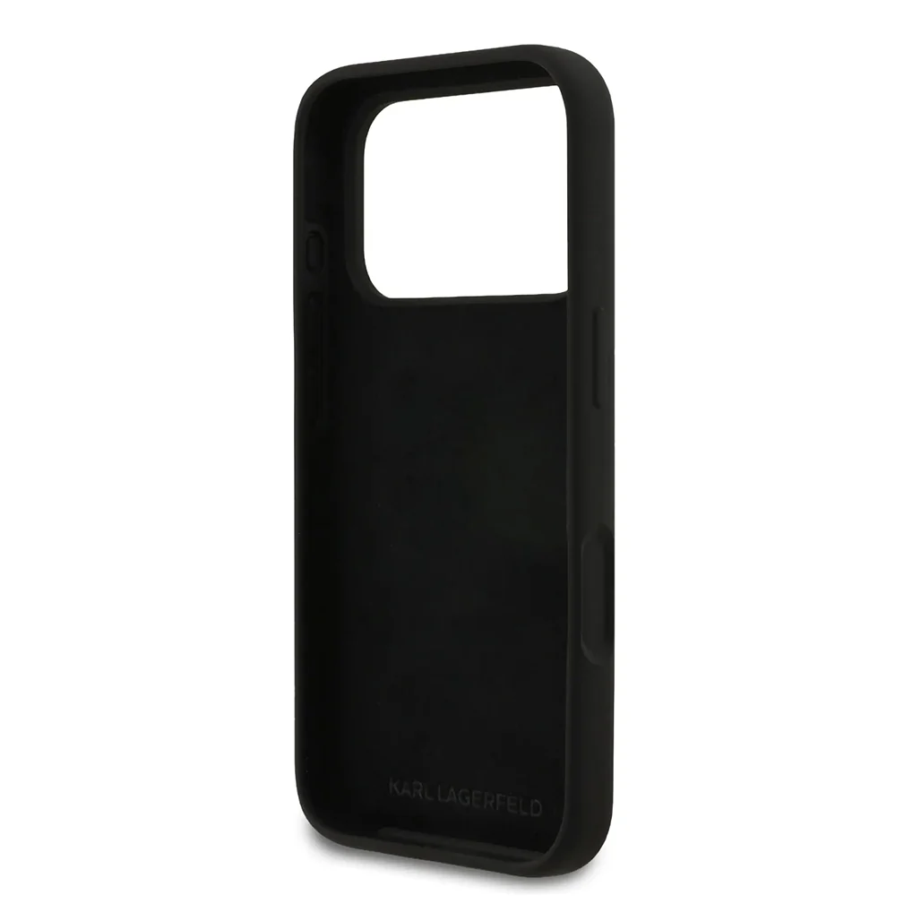 Karl Lagerfeld Liquid Silicone iPhone 17 Pro Max Case with Karl & Choupette Sketch - Image 6