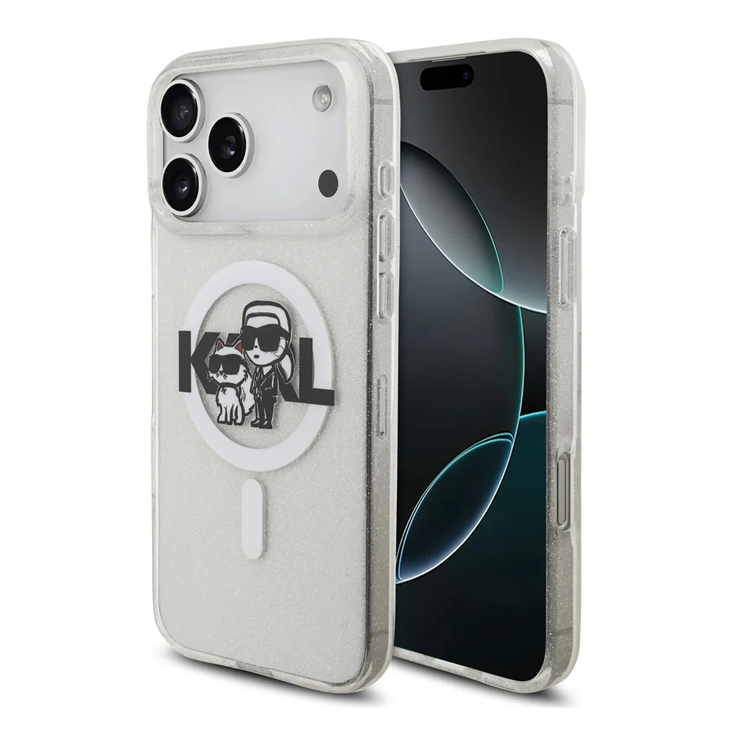 Karl Lagerfeld MagSafe Glitter Case with Karl & Choupette Heads for iPhone 17 Pro Max - Image 2