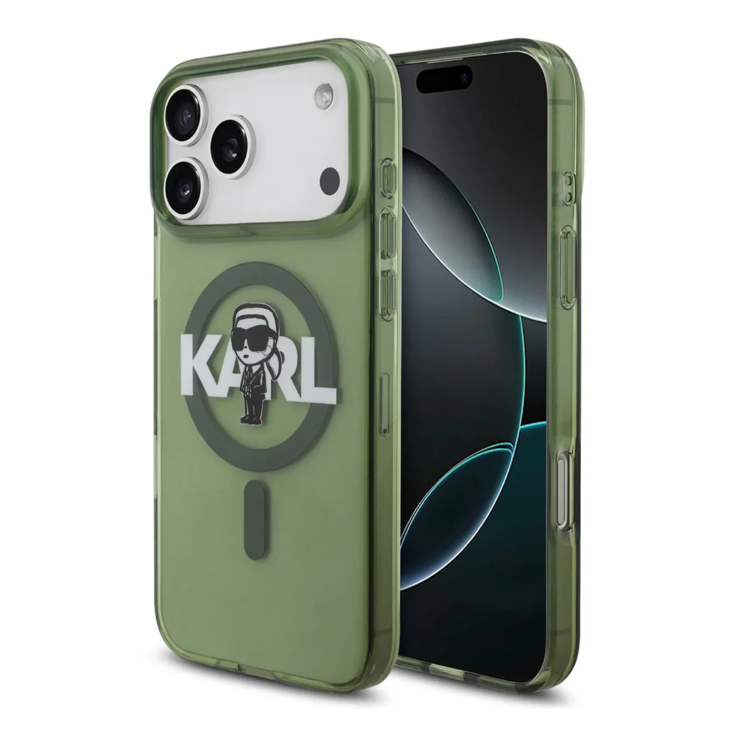 Karl Lagerfeld MagSafe IML Case for iPhone 17 Pro Max – Transparent Kaki - Image 2