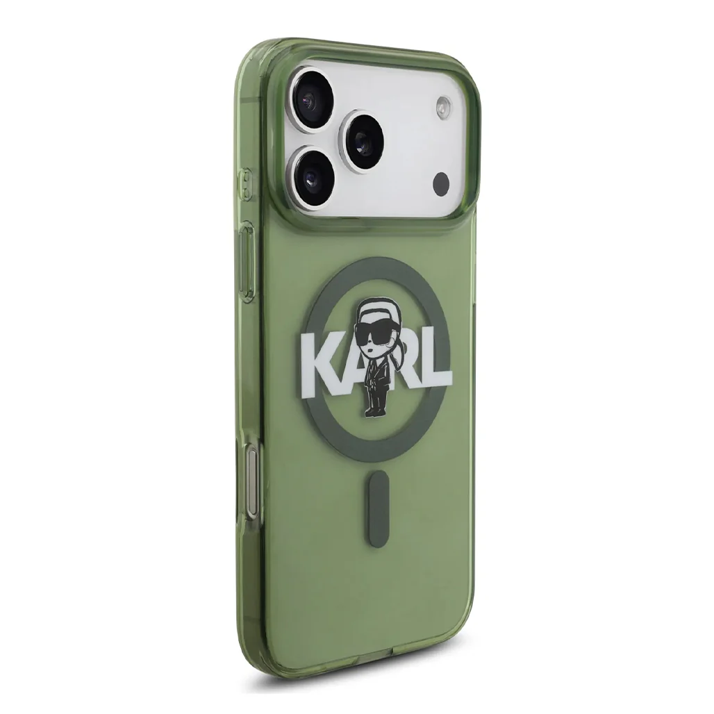 Karl Lagerfeld MagSafe IML Case for iPhone 17 Pro Max – Transparent Kaki - Image 4