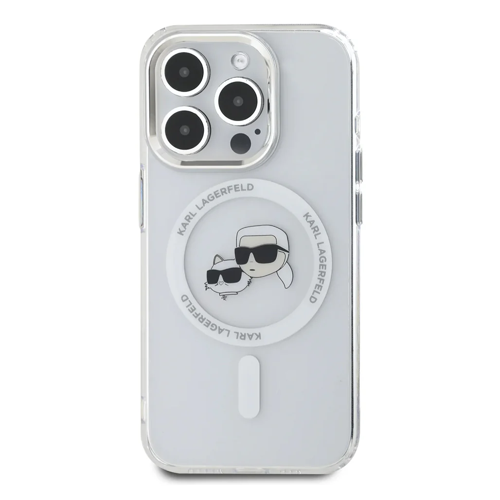Karl Lagerfeld MagSafe IML Clear Hard Case for iPhone 16 Pro – Stylish Protection with Karl & Choupette Design