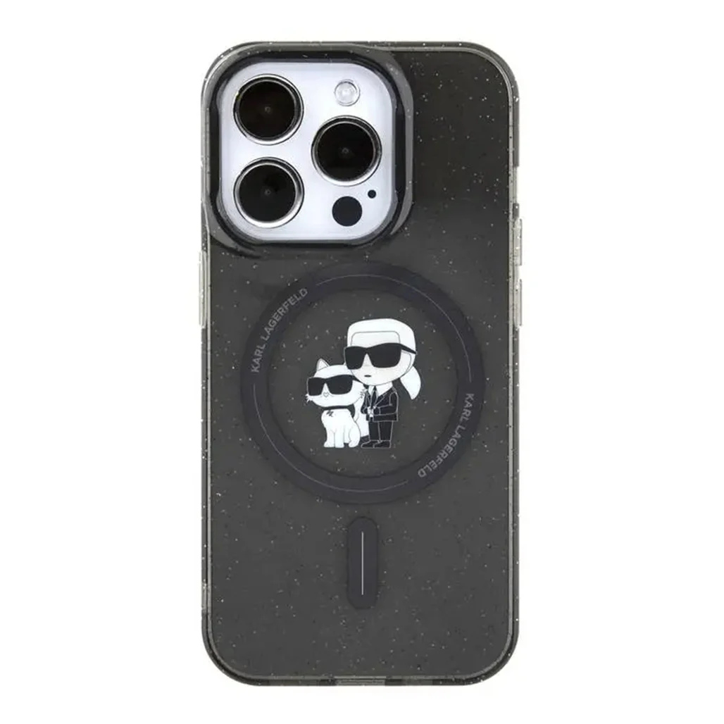 Karl Lagerfeld MagSafe IML Glitter Hard Case with Karl & Choupette Logo for iPhone 16 Pro Max – Fashionable Protection with MagSafe Compatibility - Image 2