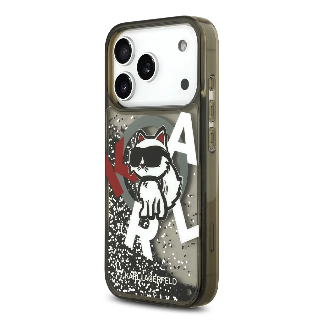 Karl Lagerfeld MagSafe Liquid Glitter Case with Scattered Choupette Logo for iPhone 17 Pro Max - Image 10