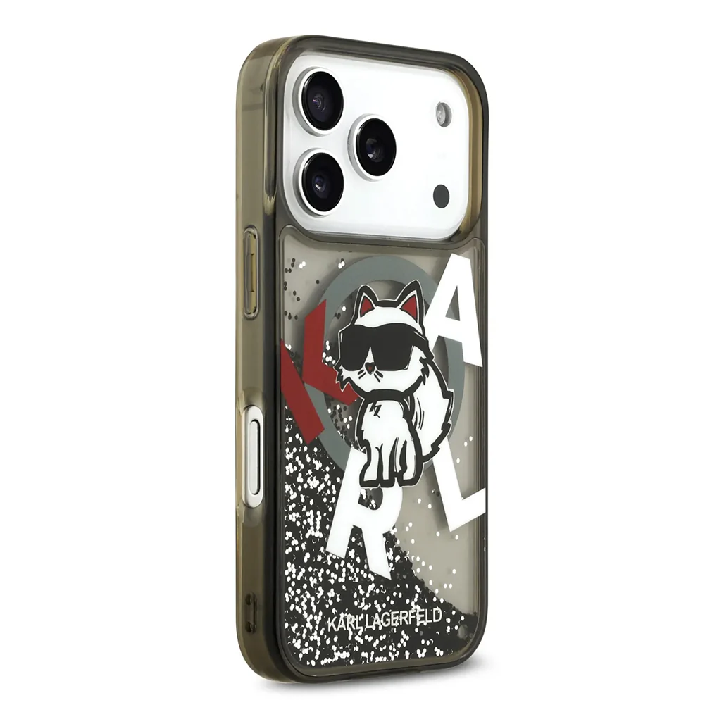 Karl Lagerfeld MagSafe Liquid Glitter Case with Scattered Choupette Logo for iPhone 17 Pro Max - Image 11