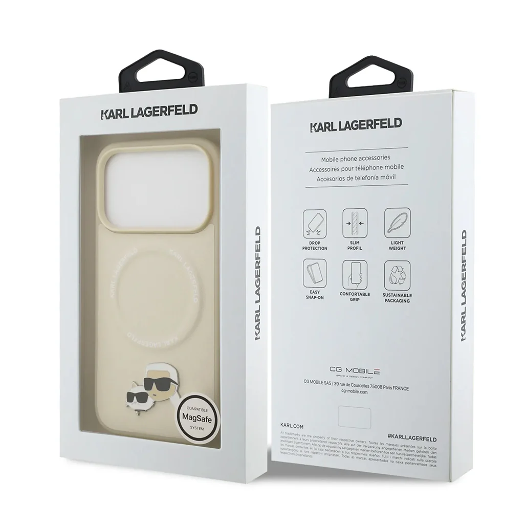 Karl Lagerfeld PU Leather Case with Karl & Choupette Head Pins for iPhone 17 Pro Max - Image 15