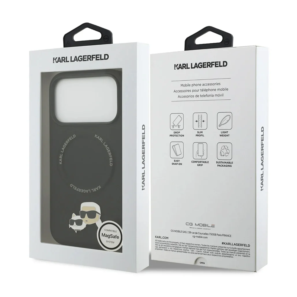 Karl Lagerfeld PU Leather Case with Karl & Choupette Head Pins for iPhone 17 Pro Max - Image 7