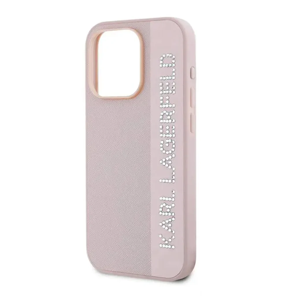 Karl Lagerfeld Saffiano Leather Hard Case for iPhone 16 Pro - Premium Protection with Iconic Elongated Logo Design - Image 4