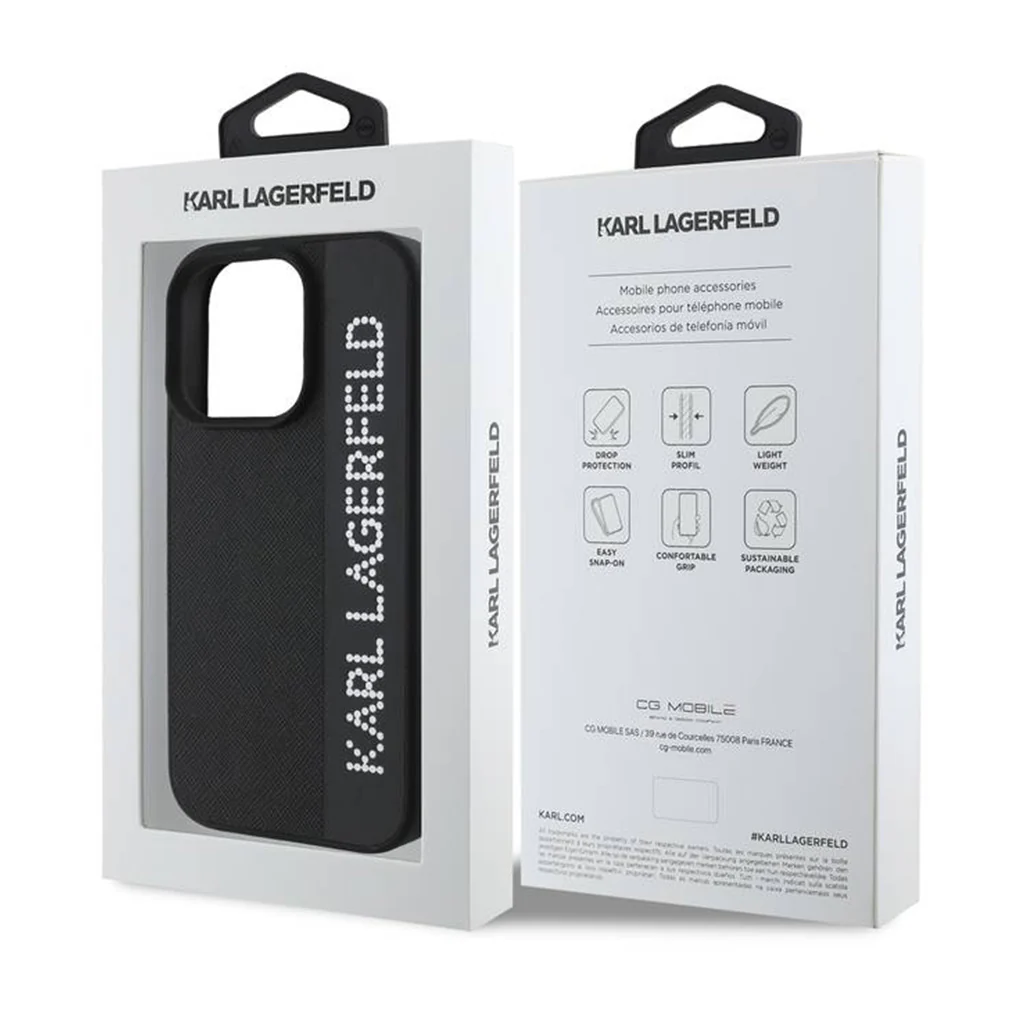 Karl Lagerfeld Saffiano Leather Hard Case for iPhone 16 Pro Max - Premium Protection with Iconic Elongated Logo Design - Image 7