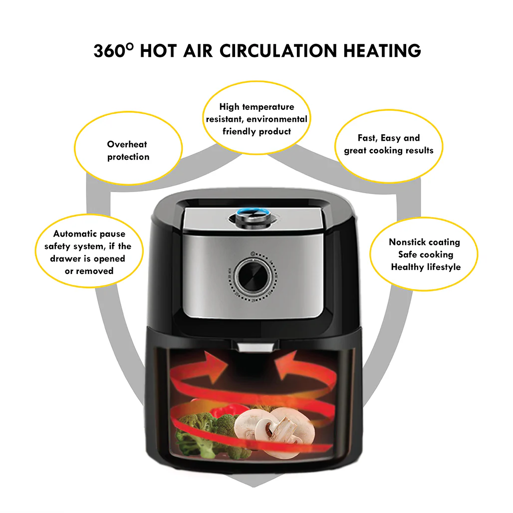 KB Elements ELK65FM1 6.5L Manual Air Fryer - Image 3