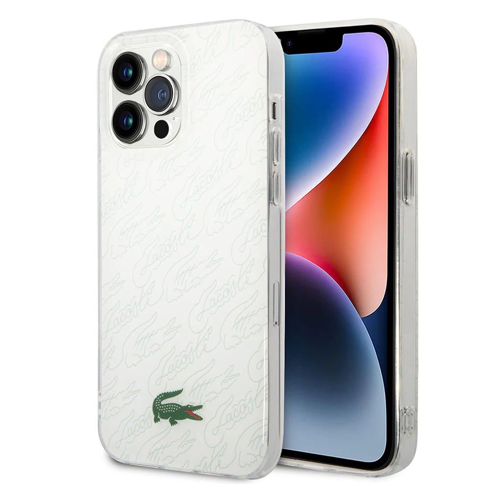 Lacoste Hard Case IML Double Layer & Dyed Bumper Signature Pattern for iPhone 14 Pro