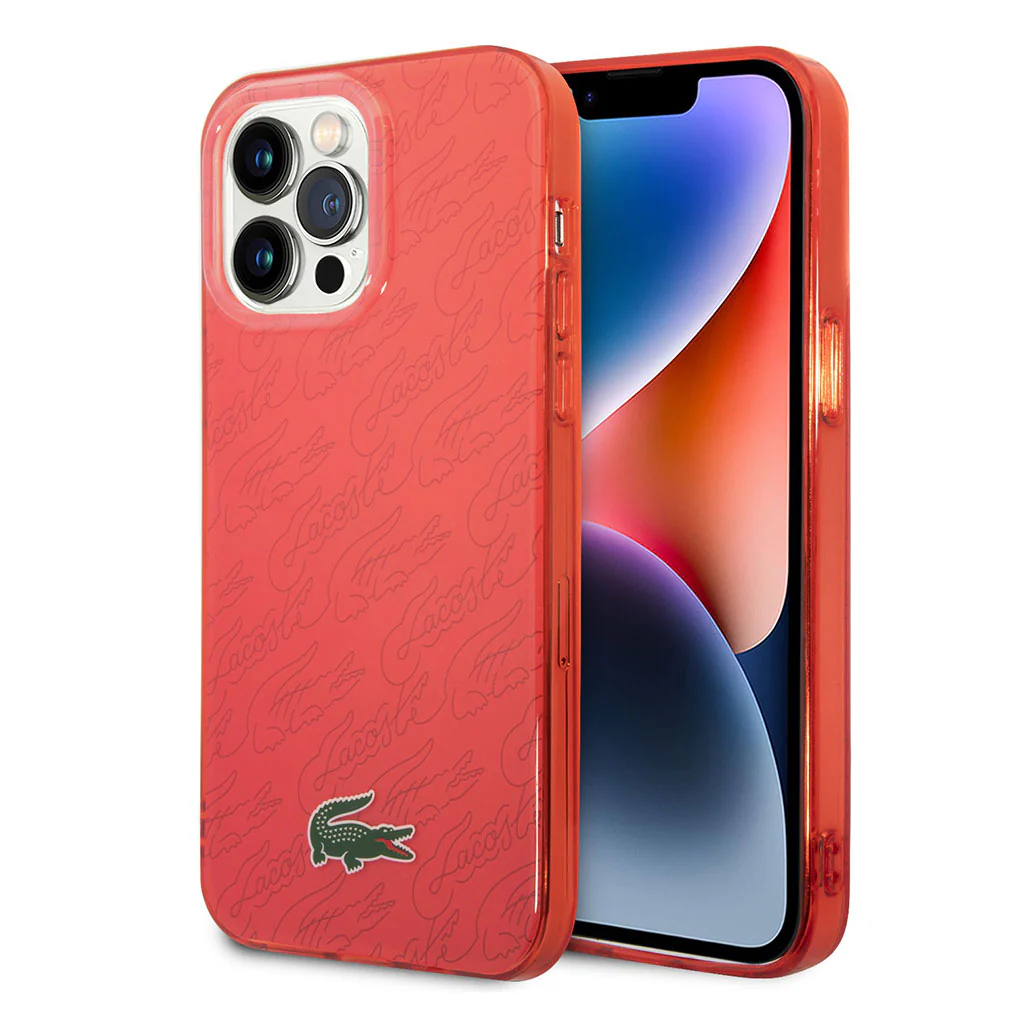 Lacoste Hard Case IML Double Layer & Dyed Bumper Signature Pattern for iPhone 14 Pro - Image 3
