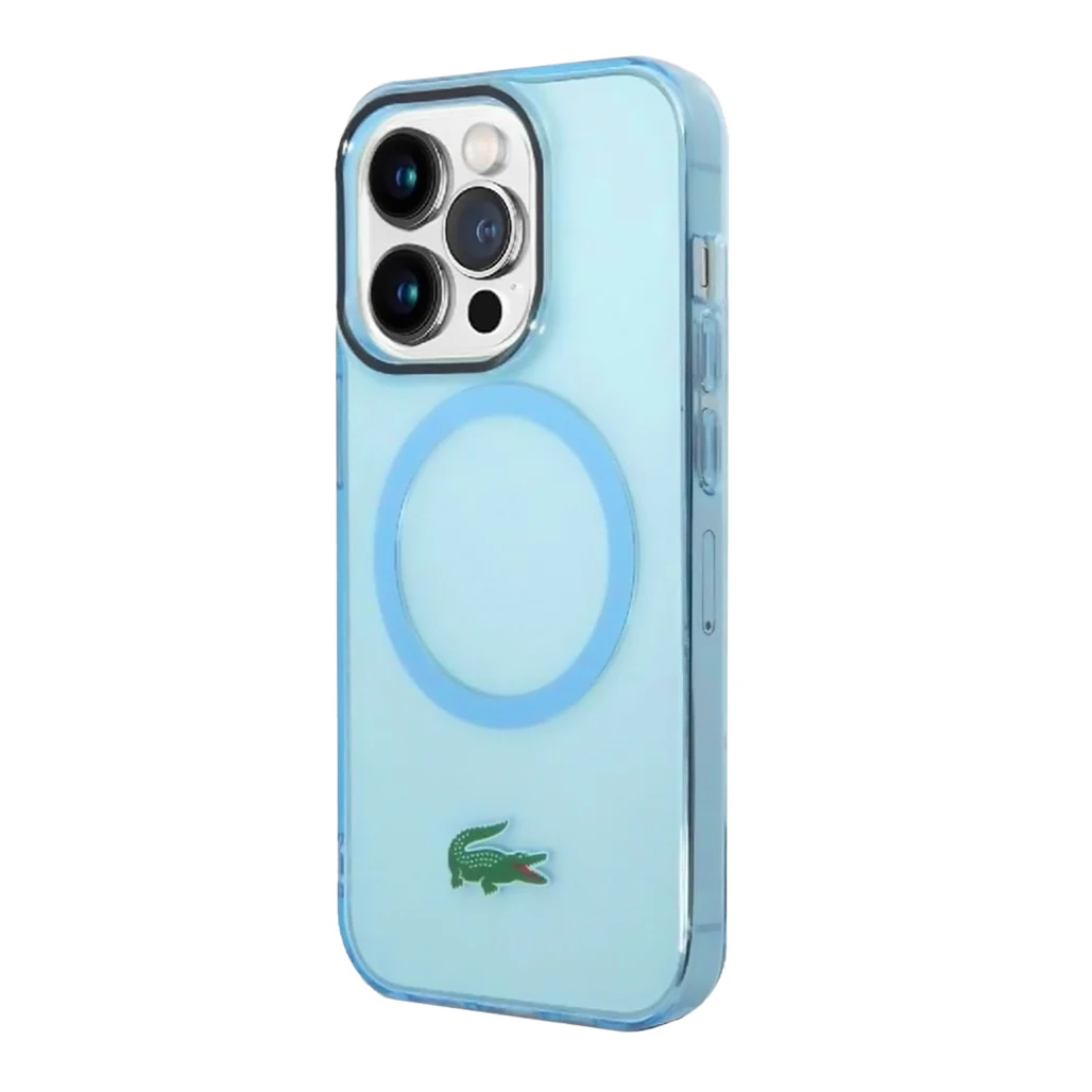 Lacoste MagSafe Transparent Case for iPhone 15 Pro - Blue - Image 4