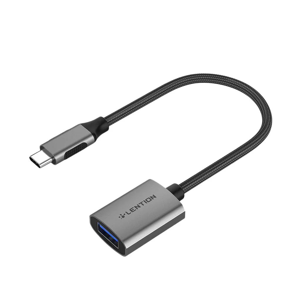 Lention C6 USB-C to USB 3.0 Adapter [2-Pack] | Type C Male to USB A Female OTG Converter (CB-C6)