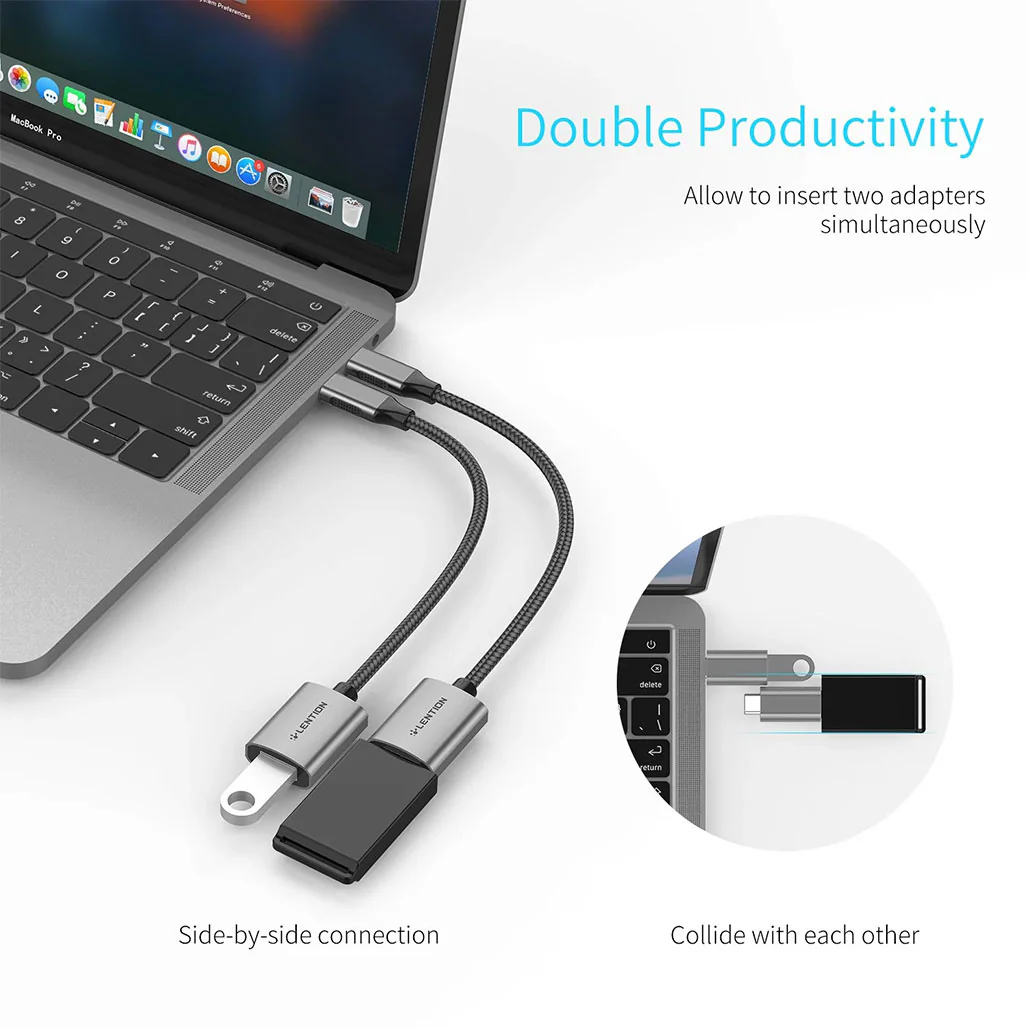 Lention C6 USB-C to USB 3.0 Adapter [2-Pack] | Type C Male to USB A Female OTG Converter (CB-C6) - Image 8