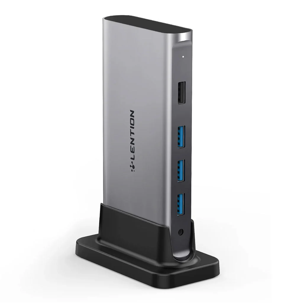 Lention CB-D53s Universal USB-C Docking Station | 4K 60Hz HDMI, 100W Power Pass-Through, Gigabit Ethernet