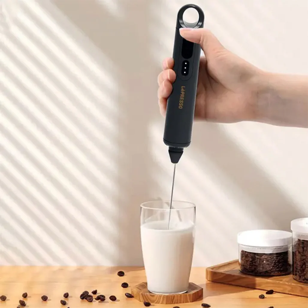 LePresso 3-in-1 Rechargeable Frother - Black | Multi-Speed Mixer for Batter, Cream, and Milk Frothing - Image 4