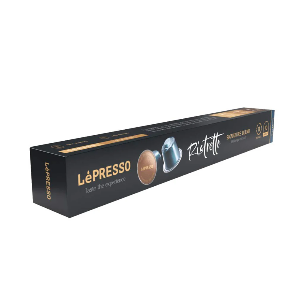 LePresso Aluminum Coffee Capsules for Nespresso Machines – 10pc Ristretto Blend with 70% Arabica, 30% Robusta - Image 2