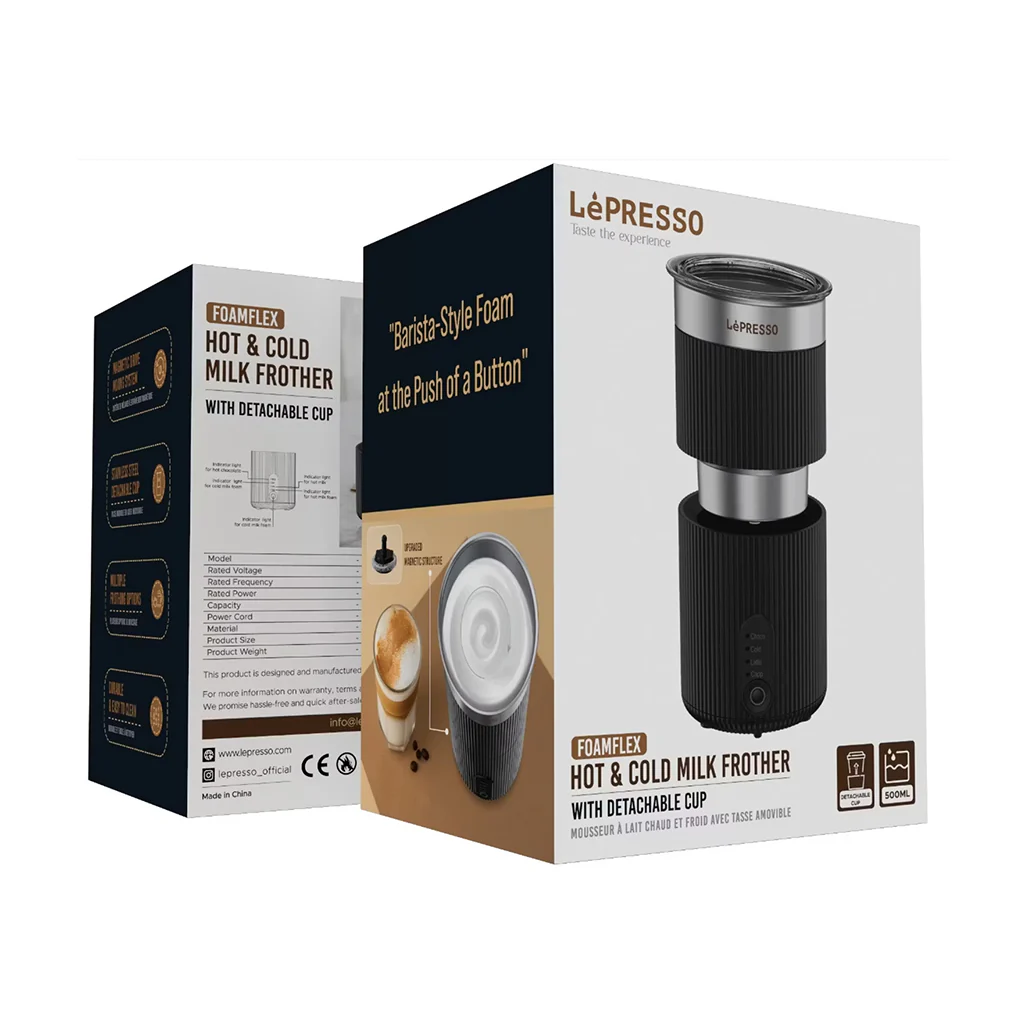 LePresso Foamflex Hot & Cold Milk Frother – 500mL - Black - LPCFFMF0099BK - Image 4