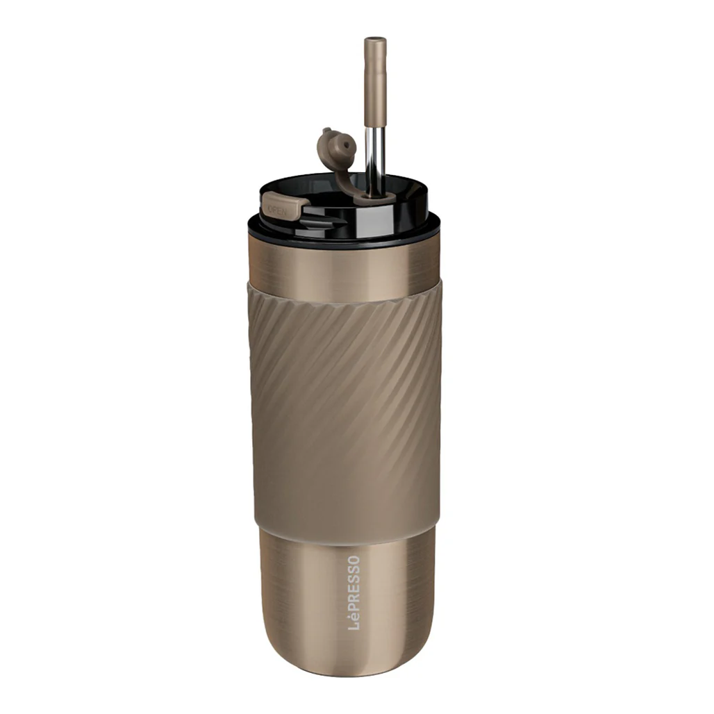 Lepresso Thermal Tumbler with Infusion Filter - 520ml Stainless Steel Insulated Bottle with Reusable Straw - Image 3