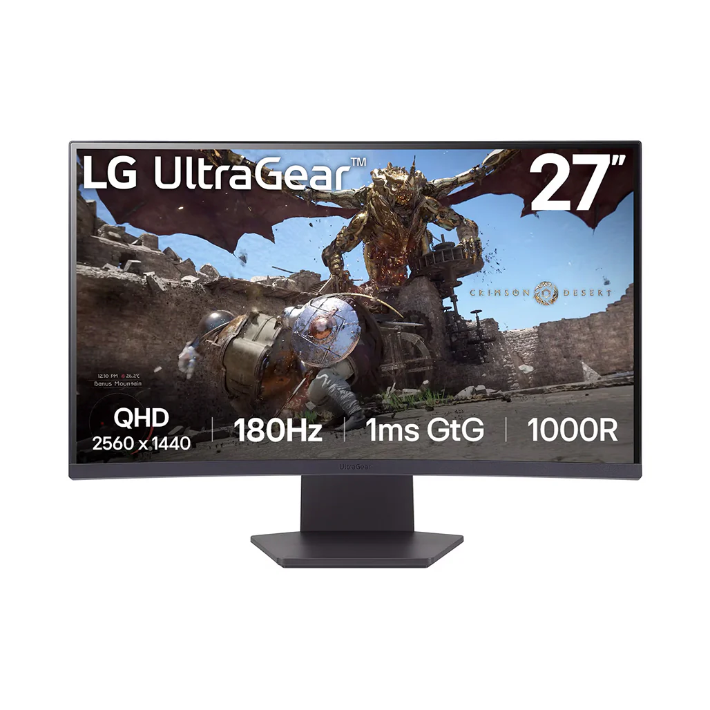 LG UltraGear™ 27GS60QC-B - 27" QHD 180Hz Curved Gaming Monitor