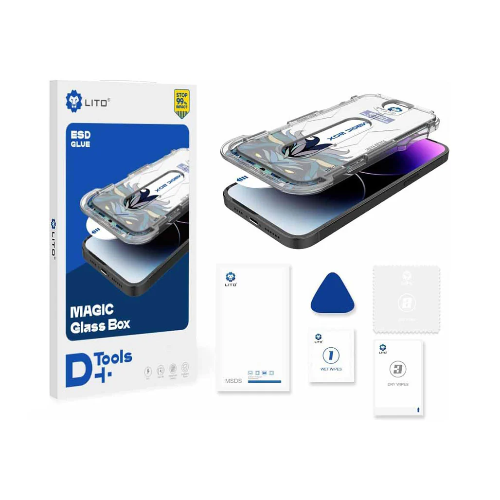 LITO Magic Box D+ Tools Full Glass Screen Protector for Apple iPhone 14 Pro – HD Transparency & Scratch Resistant - Image 3