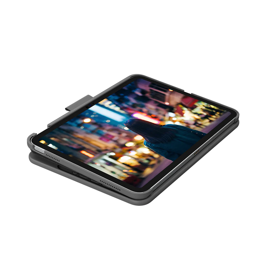 Logitech Slim Folio Bluetooth Keyboard Case for iPad 10th Generation – Oxford Grey (English Layout) - Image 4