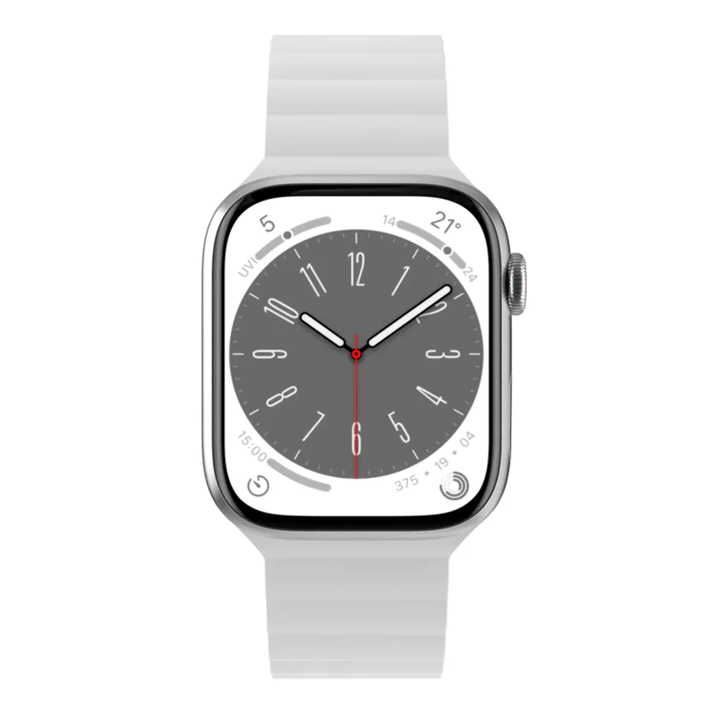 Mageasy SKIN Silicone Magnetic Apple Watch Band 44mm/45mm/49mm - White | Waterproof & Sweat-Resistant - Image 2