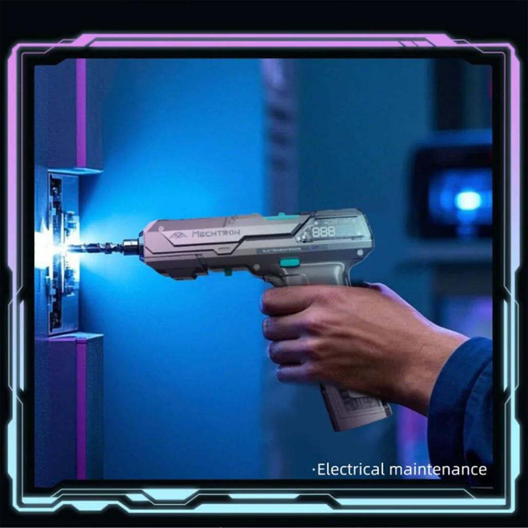 Mechtron TL-G007S 8V Li-Ion Cyber Hammer Drill Driver – 2-Speed, Magnetic Bit Set, Digital Display - Image 4