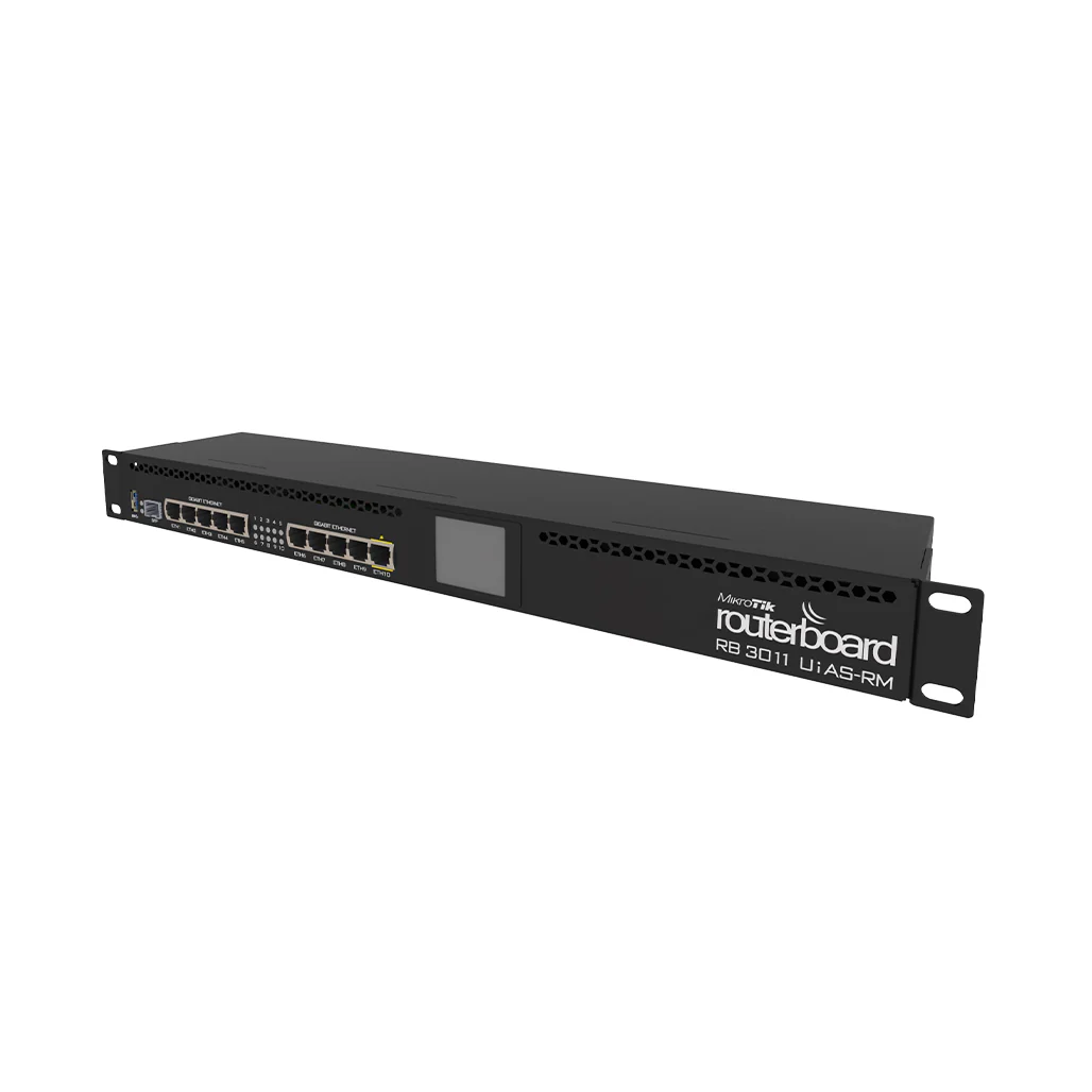 Mikrotik RB3011UiAS-RM 1U Rackmount Router with 10 Gigabit Ethernet Ports and USB 3.0